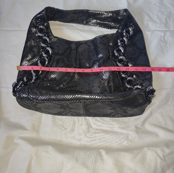 Authentic $448 Michael Kors Gunmetal Python Snakeskin Genuine Leather Pu… - Picture 13 of 16